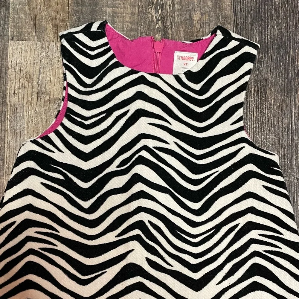 Gymboree Baby Girl Sleeveless Zebra Print Dress Sz 2T